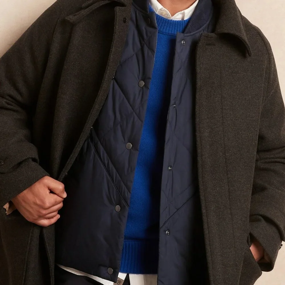 BANANA REPUBLIC WATER RESISTANT REVERSIBLE QUILTED BOMBER JACKET